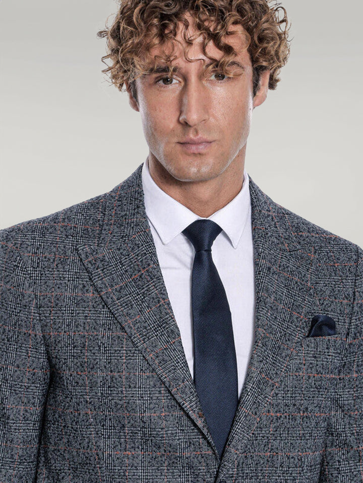 Blazer da uomo blu navy a quadri - Wessi