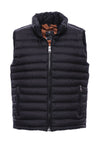 Quilted Zippered Black Men Down Vest - Wessi