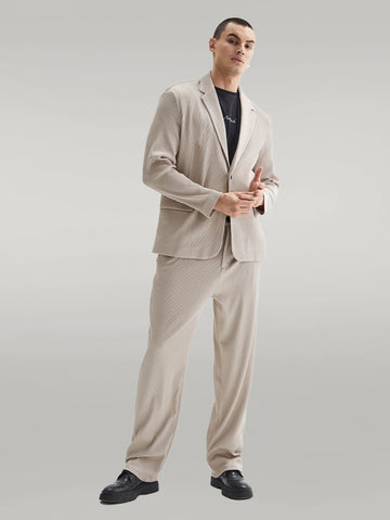 Abito oversize testurizzato a coste beige da uomo - Wessi