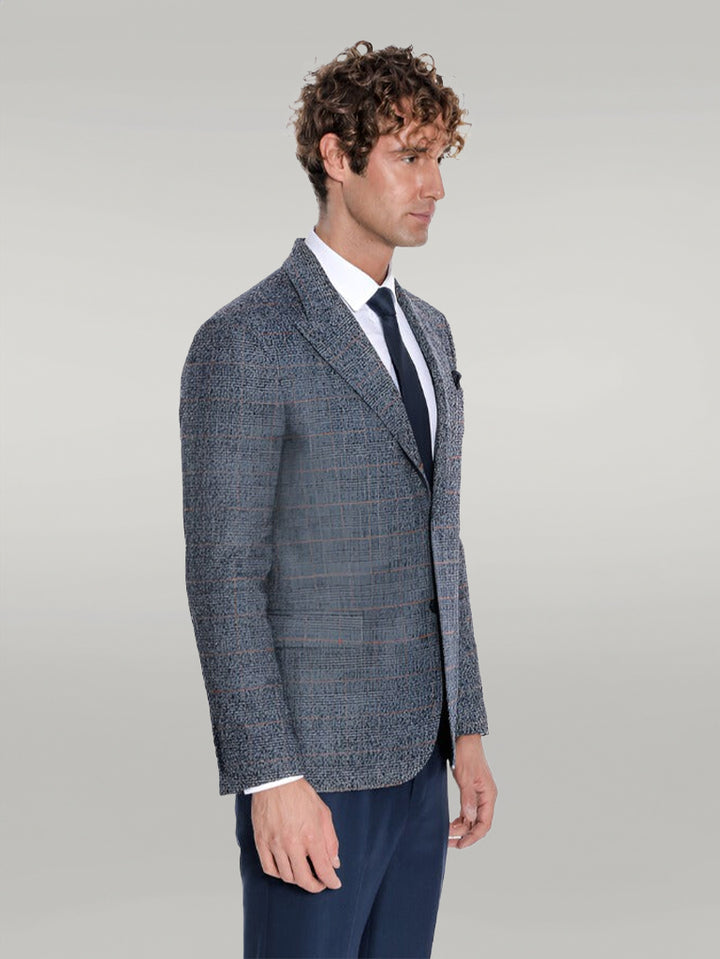 Blazer da uomo blu navy a quadri - Wessi