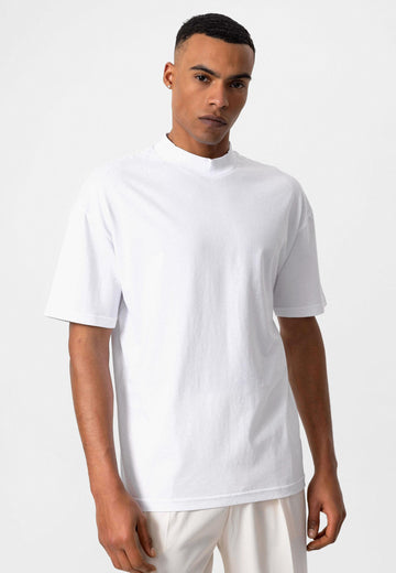 Men's White Comfortable Fit Basic  T-Shirt - Wessi
