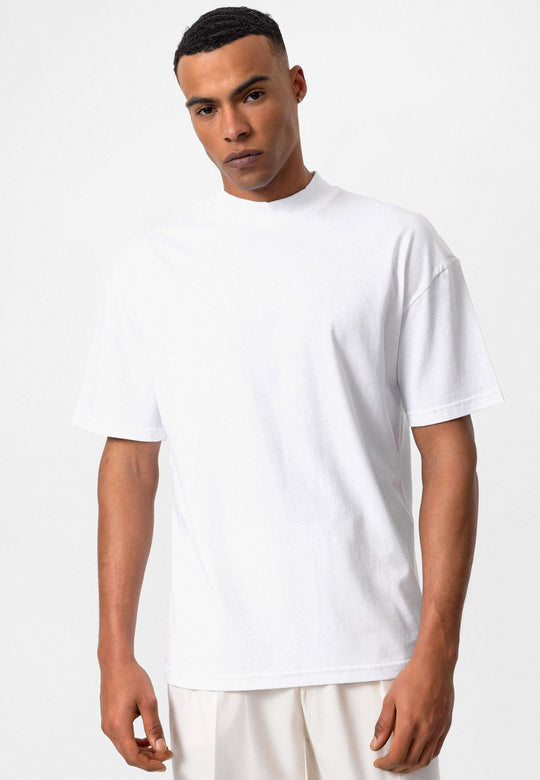 Men's White Comfortable Fit Basic  T-Shirt - Wessi