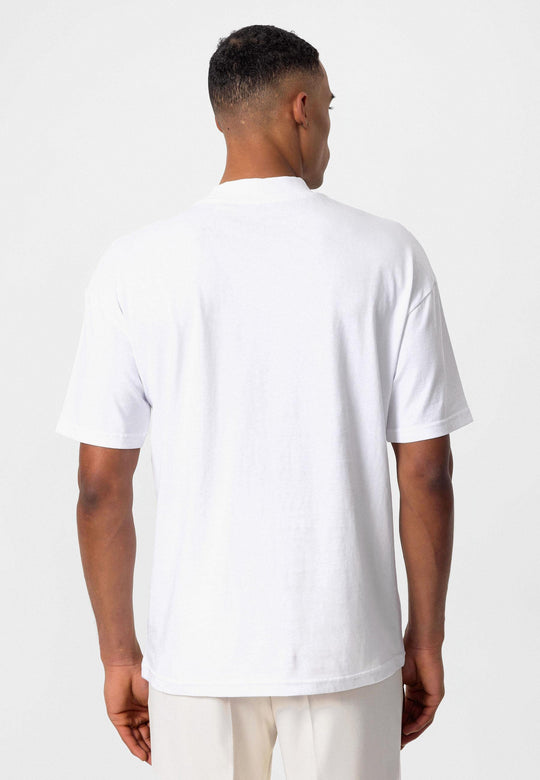 Men's White Comfortable Fit Basic  T-Shirt - Wessi