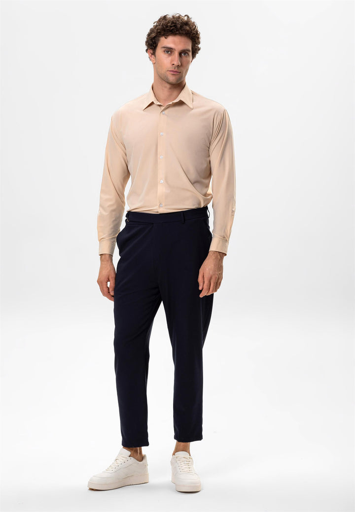 Men's Beige Comfortable Fit  Shirt - Wessi