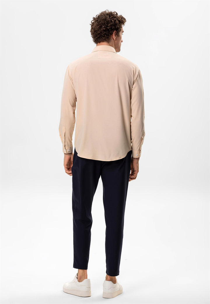 Men's Beige Comfortable Fit  Shirt - Wessi