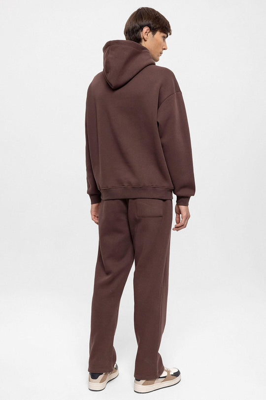 Men's Brown Regular Fit  Printed  Tracksuit Set - Wessi