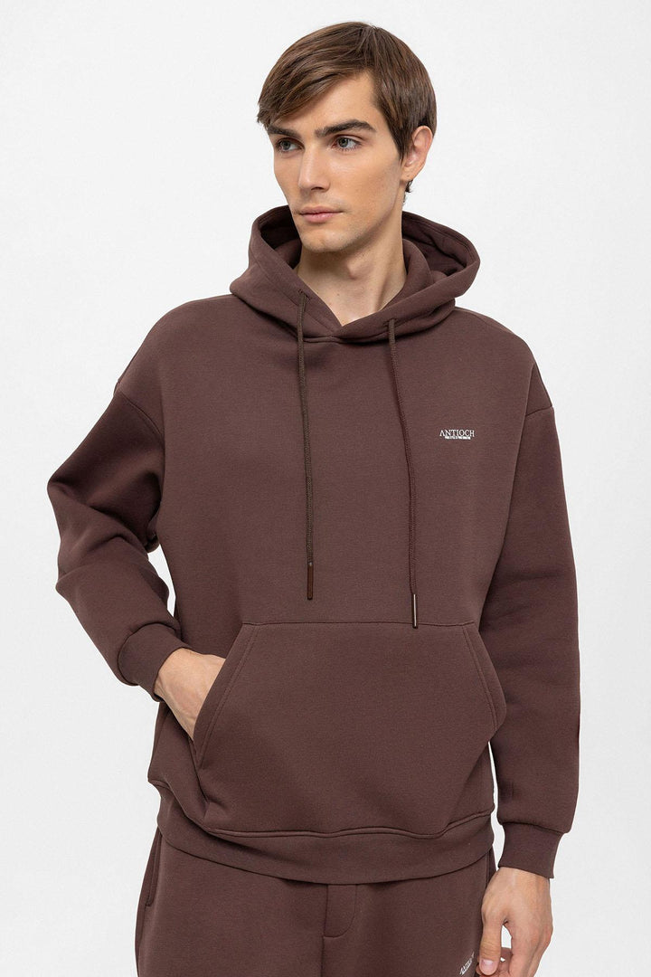 Men's Brown Regular Fit  Printed  Tracksuit Set - Wessi