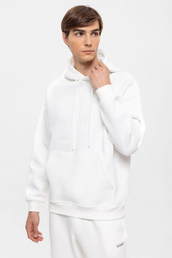 Men's Ecru Regular Fit  Printed  Tracksuit Set - Wessi