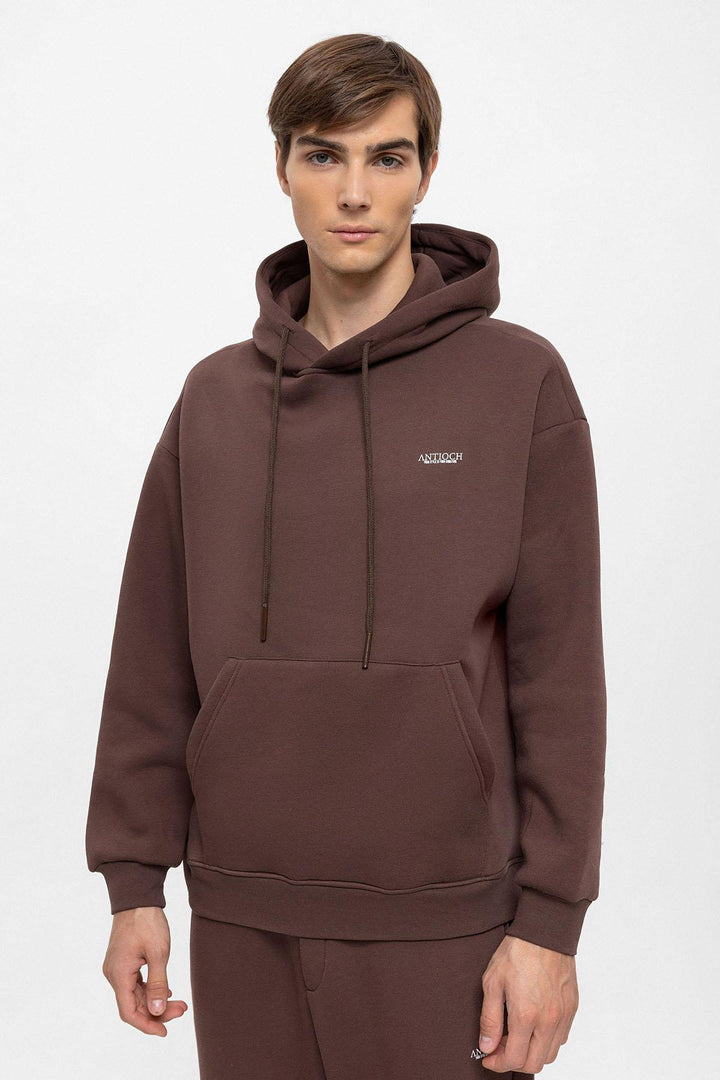 Men's Brown Regular Fit  Printed  Tracksuit Set - Wessi