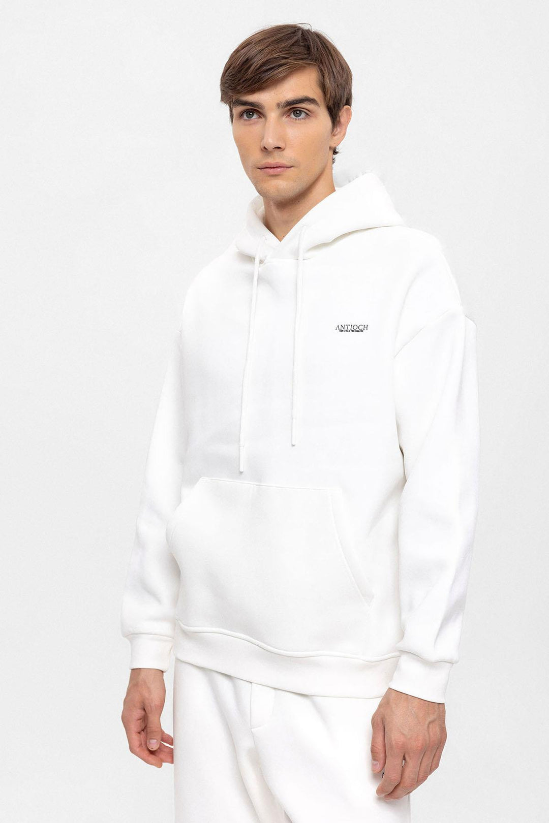 Men's Ecru Regular Fit  Printed  Tracksuit Set - Wessi