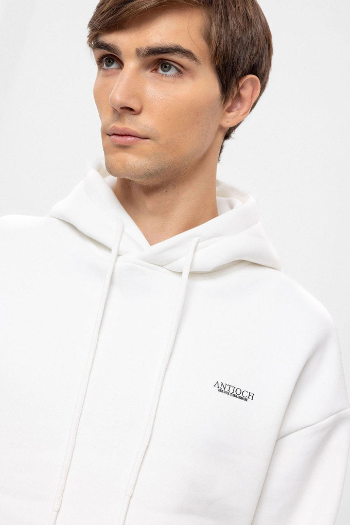 Men's Ecru Regular Fit  Printed  Tracksuit Set - Wessi