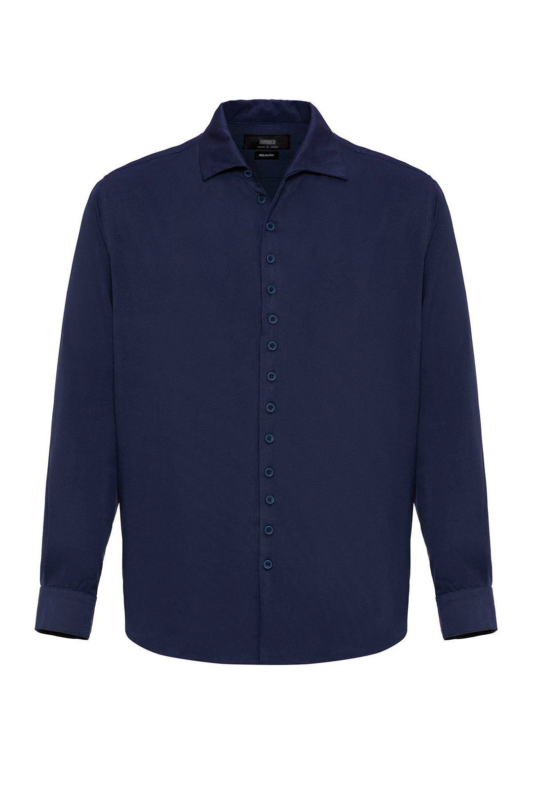 Chemise Homme Bleu Marine Coupe Regular Col Camp - Wessi
