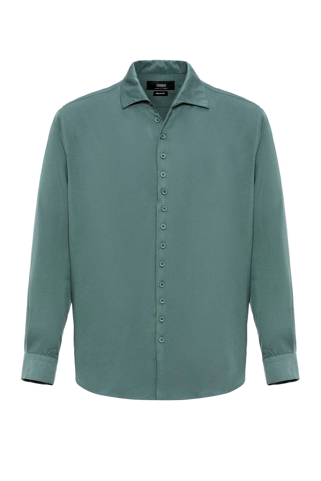 Men's Green Regular Fit Camp Collar Shirt - Wessi