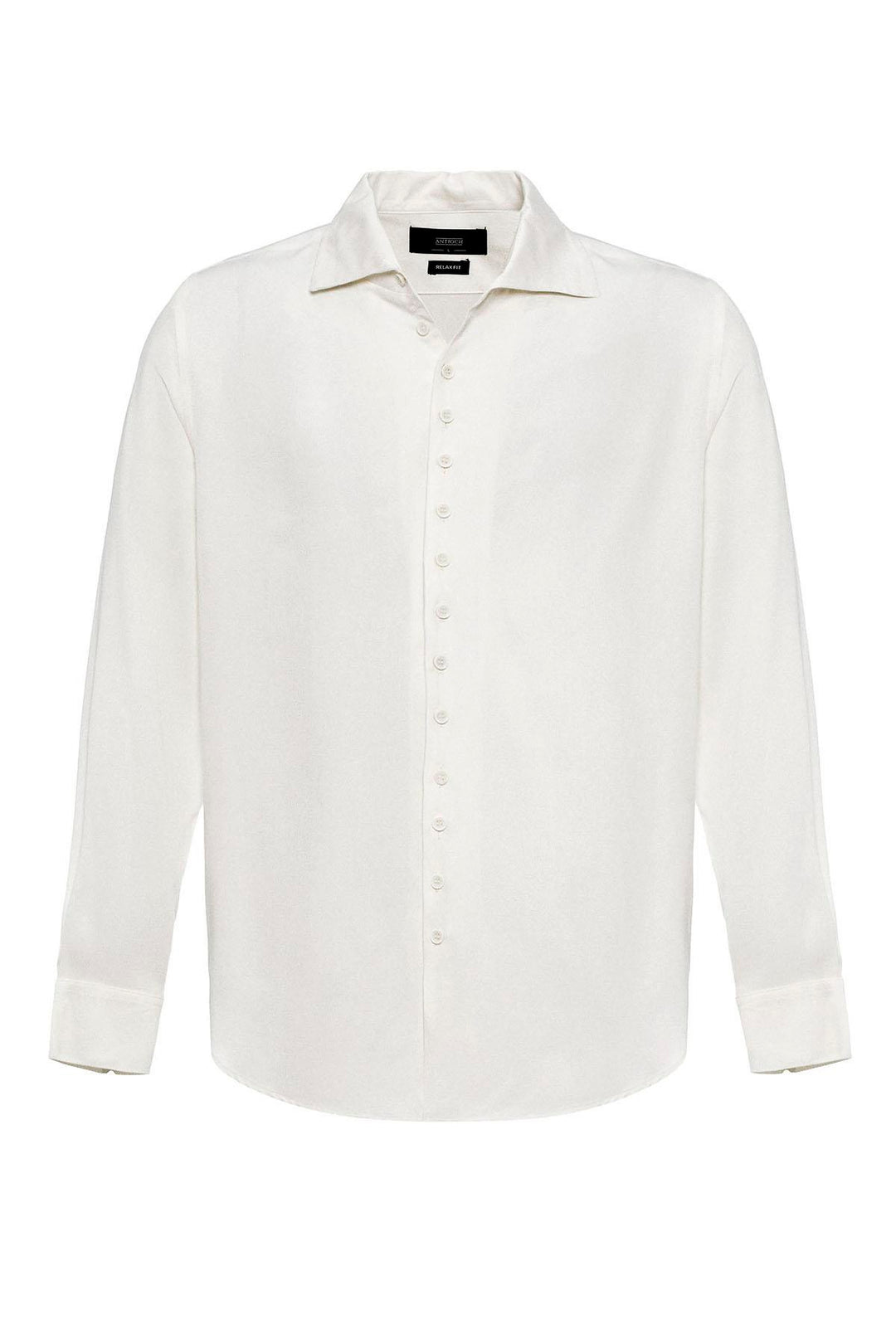 Men's Ecru Regular Fit Camp Collar Shirt - Wessi