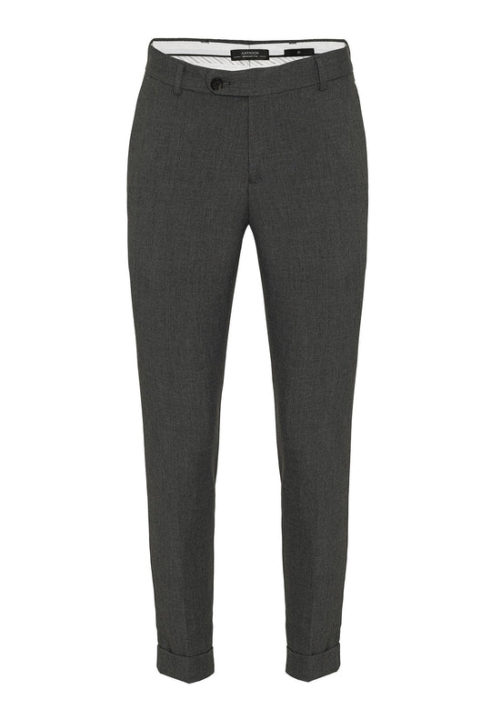 Pantalón de hombre gris regular fit de doble pernera - Wessi