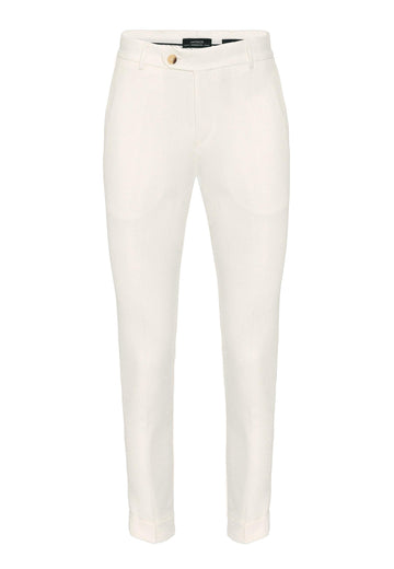 Pantalon Homme Ecru Regular Fit Revers - Wessi