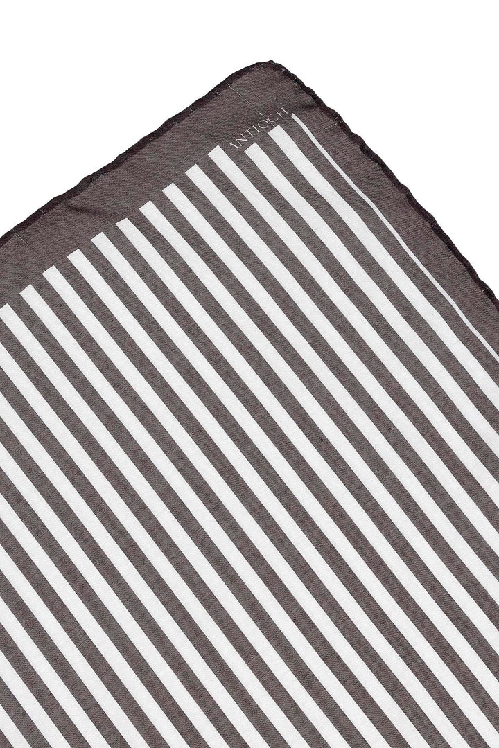 Men's Black Striped Scarf - Wessi