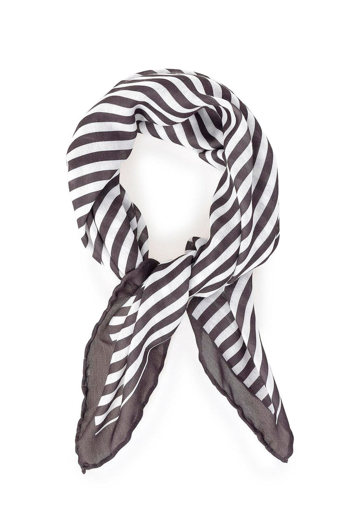 Men's Black Striped Scarf - Wessi