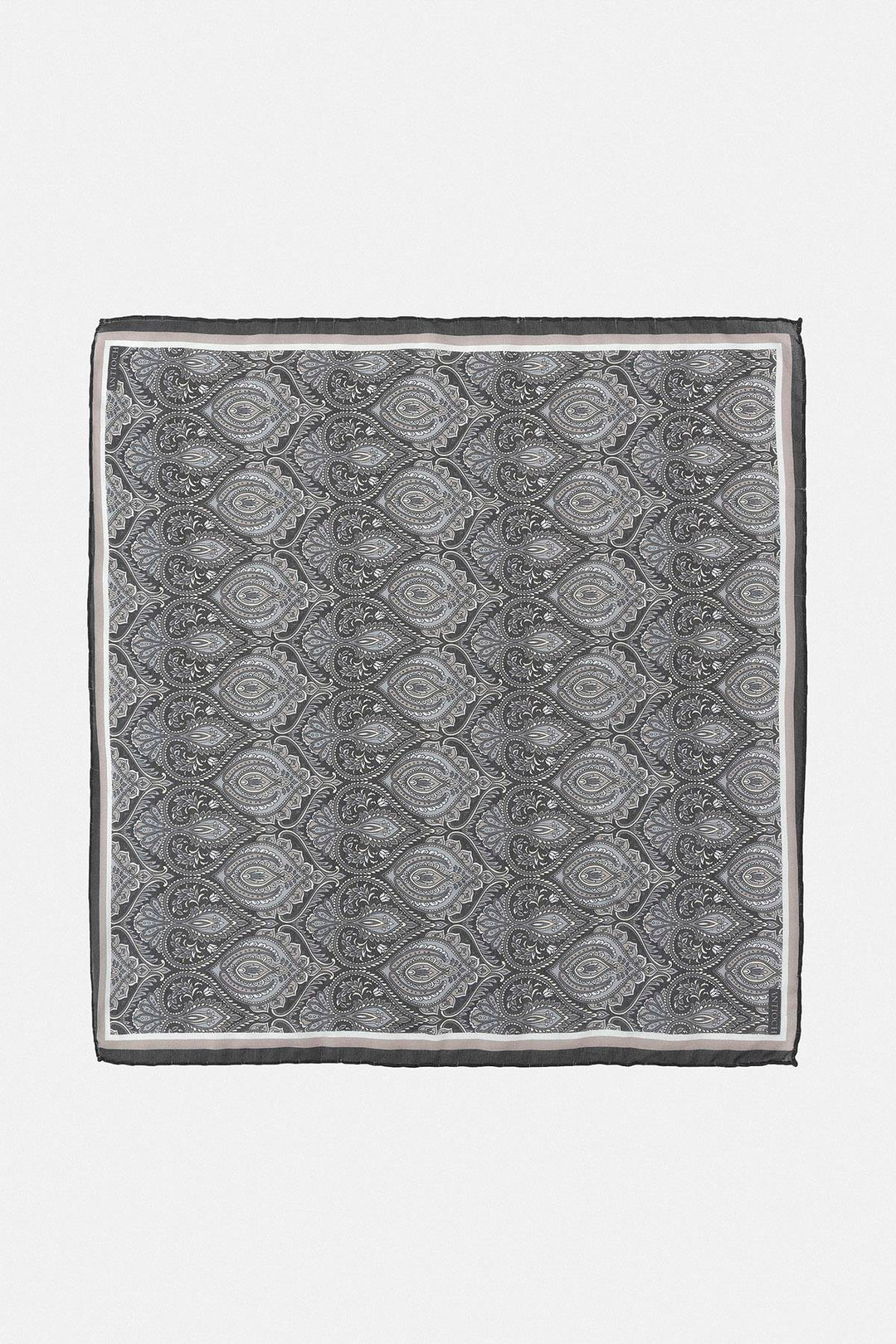 Men's Black Patterned Scarf - Wessi