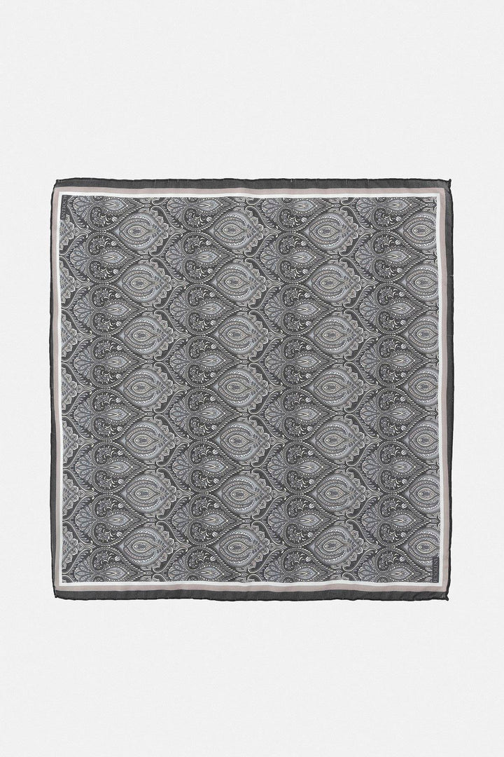 Men's Black Patterned Scarf - Wessi