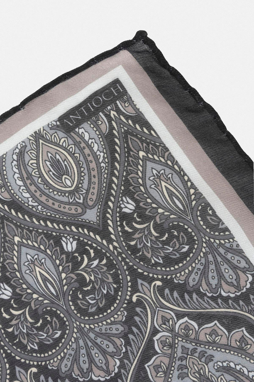 Men's Black Patterned Scarf - Wessi