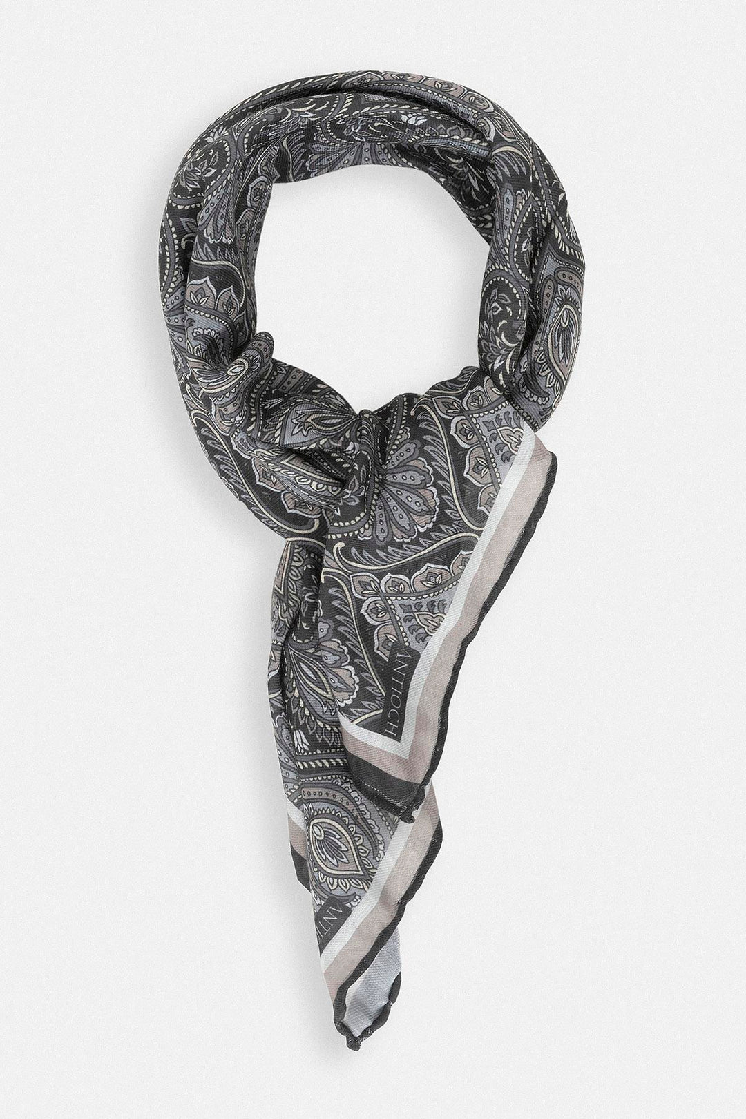 Men's Black Patterned Scarf - Wessi