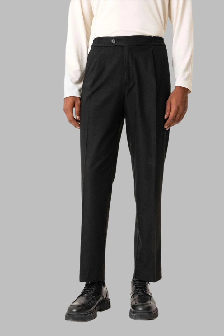 Black Pantaloni Baggy da Uomo con Vita Elastico - Wessi