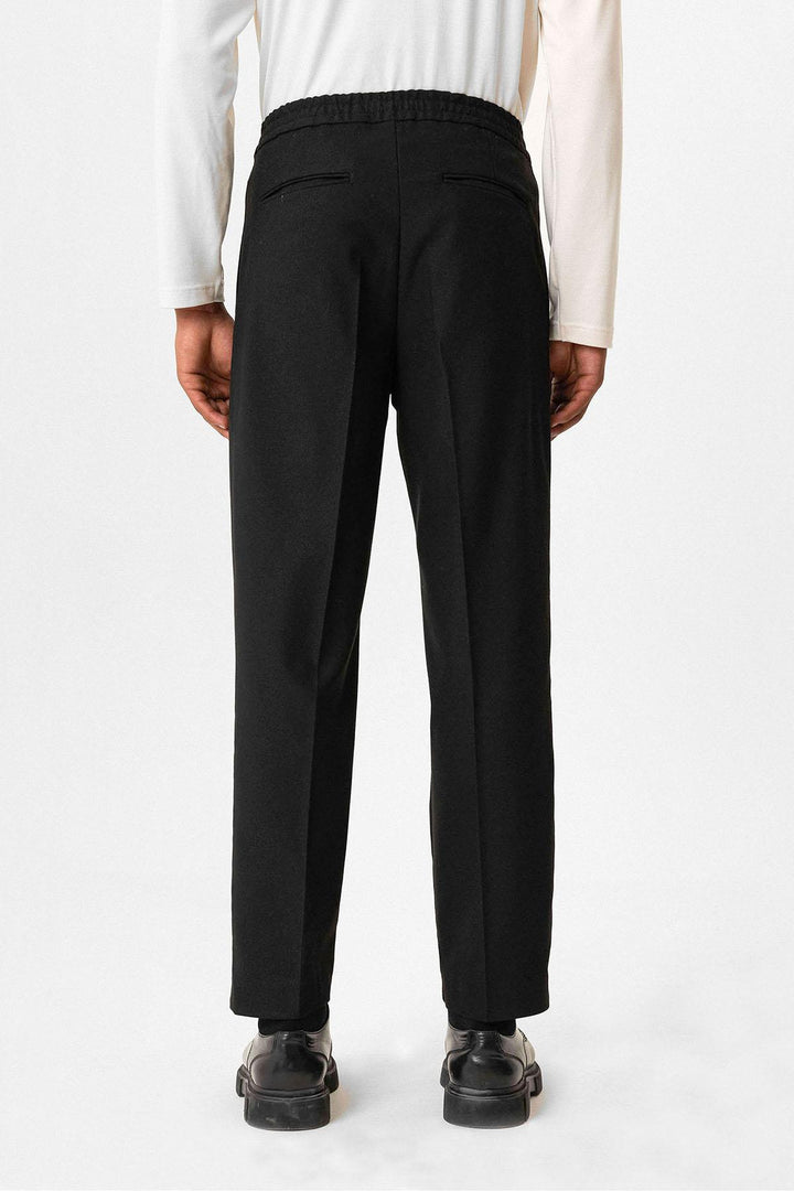 Black Pantaloni Baggy da Uomo con Vita Elastico - Wessi