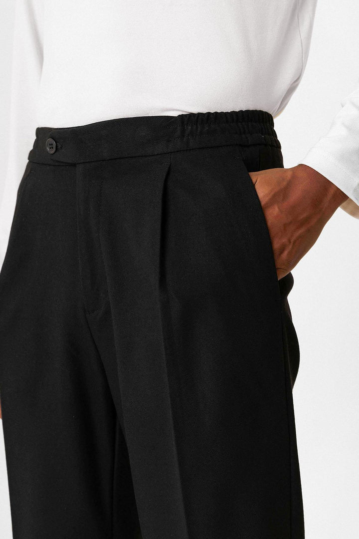 Black Pantaloni Baggy da Uomo con Vita Elastico - Wessi