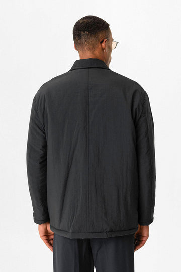 Black Giacca Leggermente Imbottita da Uomo con Tasche Cargo - Wessi