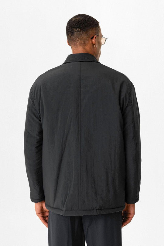 Black Giacca Leggermente Imbottita da Uomo con Tasche Cargo - Wessi