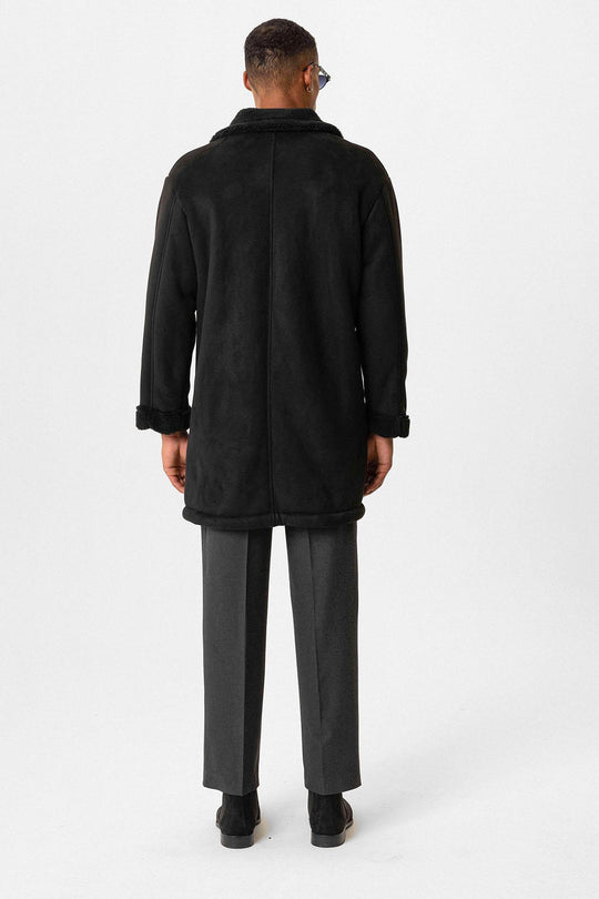 Black en daim noir pour homme avec détails de doublure - Wessi