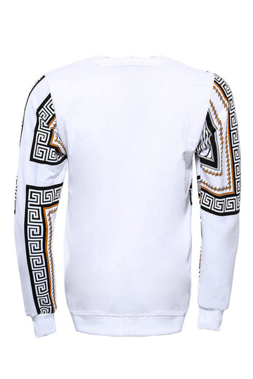 Skull Printed White Sweatshirt - Wessi