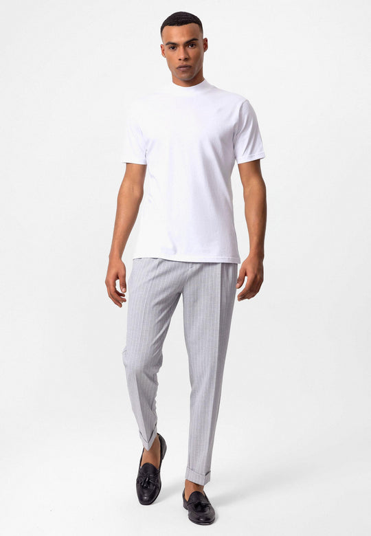 Men's White Slim Fit Basic T-Shirt - Wessi