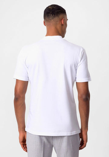 Men's White Slim Fit Basic T-Shirt - Wessi