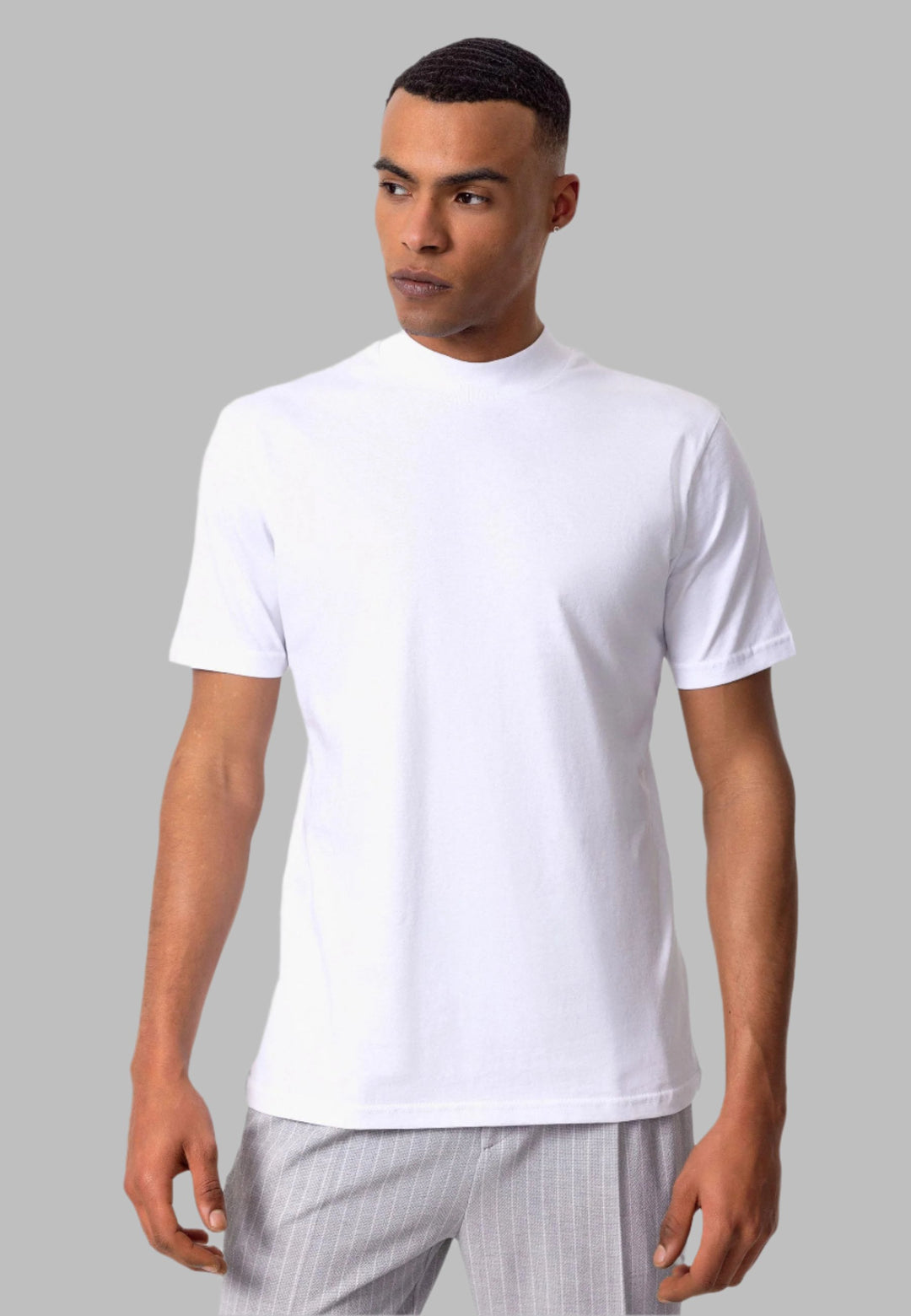 Algodón Camisa De Hombre Cuello Redondo Algodón Camiseta Basica