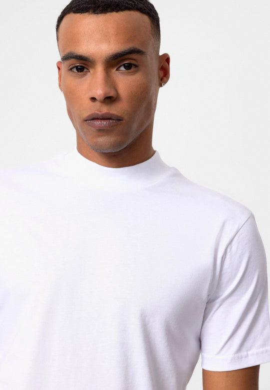Men's White Slim Fit Basic T-Shirt - Wessi