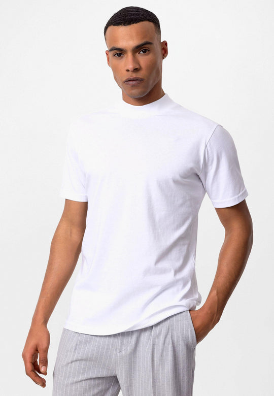 Men's White Slim Fit Basic T-Shirt - Wessi