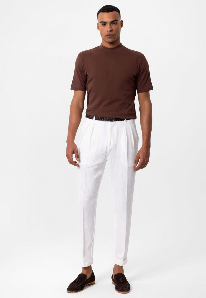 Camiseta Básica Hombre Slim Fit Marrón - Wessi