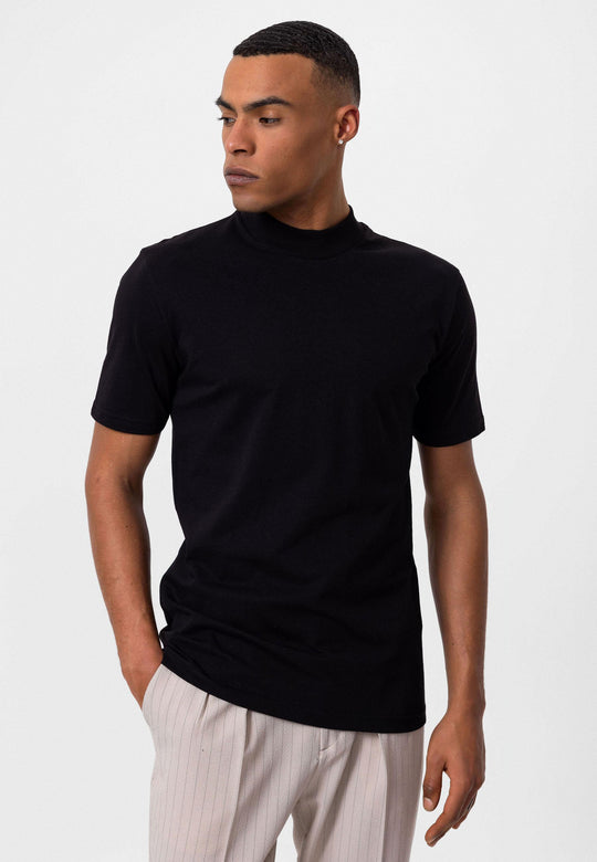 Men's Black Slim Fit Basic T-Shirt - Wessi