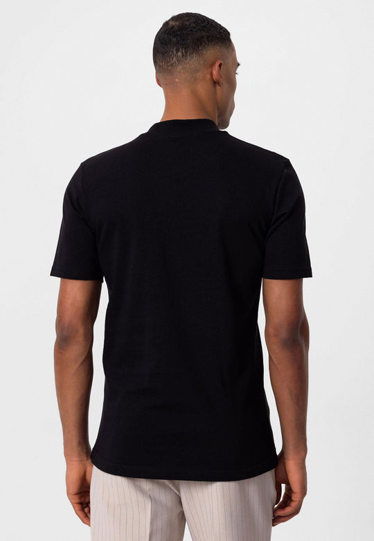 Men's Black Slim Fit Basic T-Shirt - Wessi