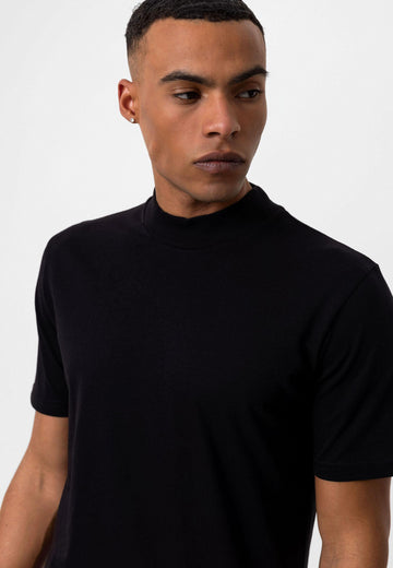 Men's Black Slim Fit Basic T-Shirt - Wessi