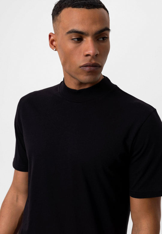 Men's Black Slim Fit Basic T-Shirt - Wessi