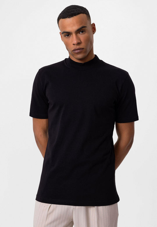 Men's Black Slim Fit Basic T-Shirt - Wessi