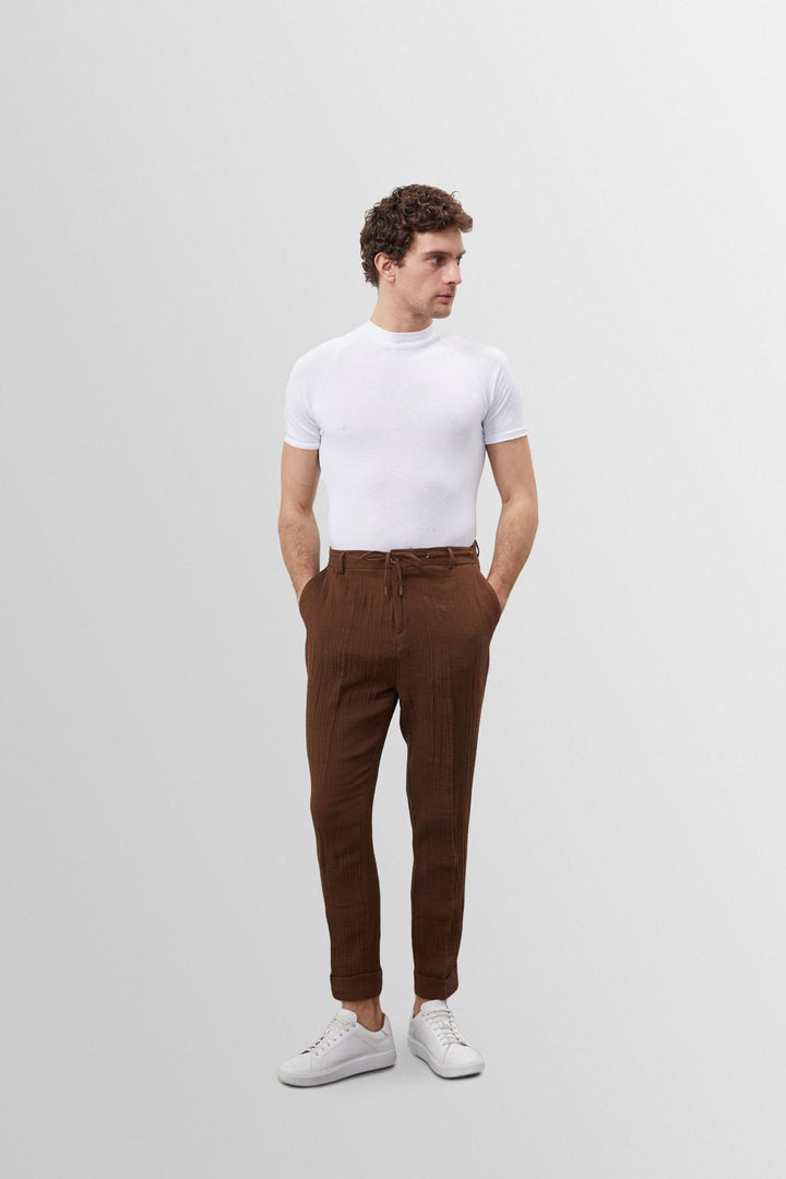 Men's White Slim Fit Crew Neck  T-Shirt - Wessi
