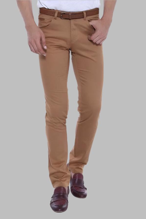 Slim Fit Cotton Brown Men Pants - Wessi