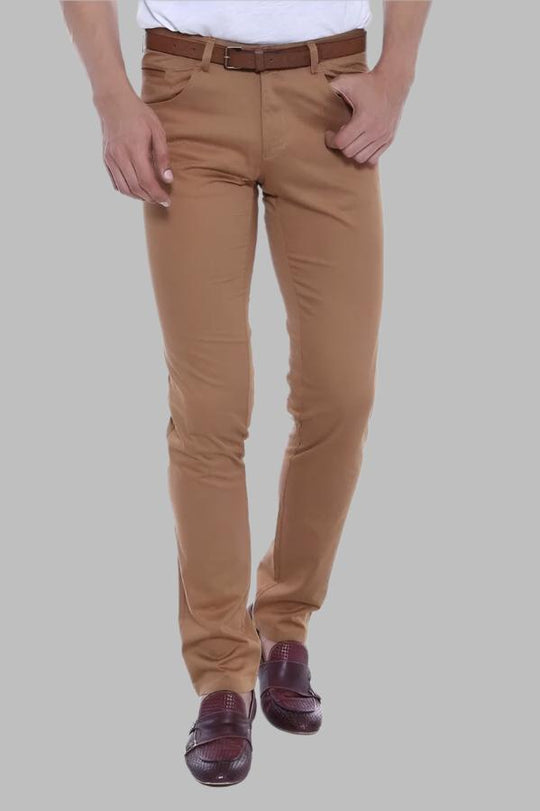 Slim Fit Cotton Brown Men Pants - Wessi