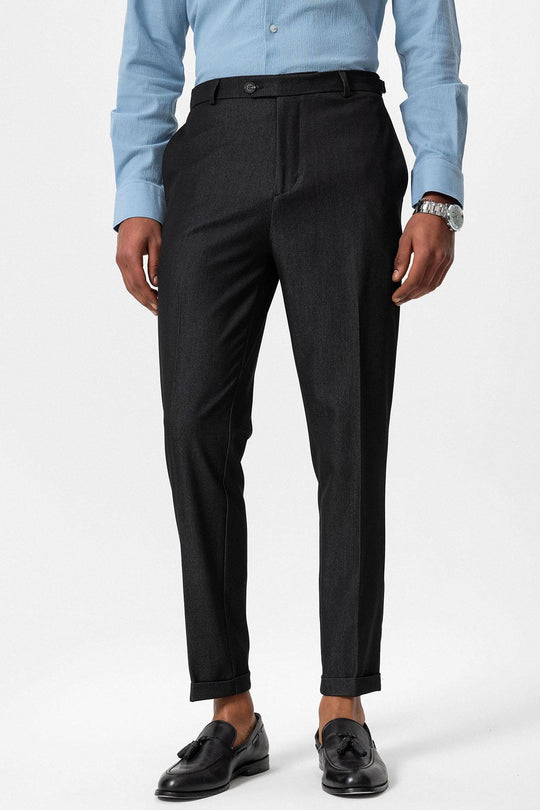 Men's Smoked Slim Fit Cuffed Pants - Wessi Wessi - Discover Diversity Men's Smoked Slim Fit Cuffed Pants - Wessi Wessi - Discover Diversity