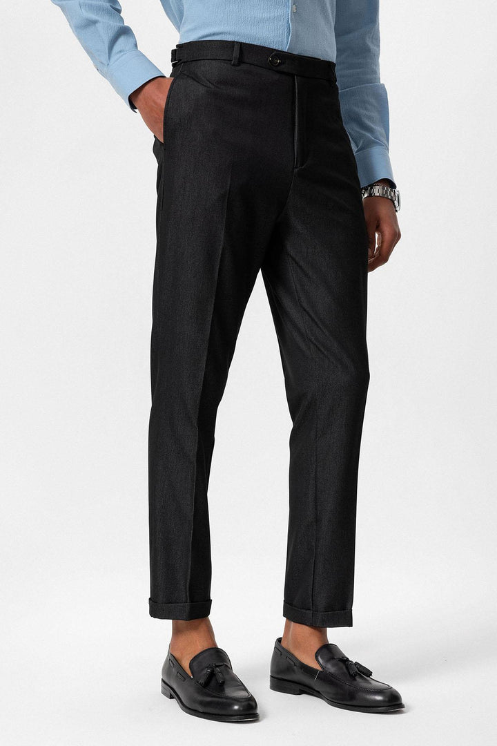 Men's Smoked Slim Fit Cuffed  Pants - Wessi
