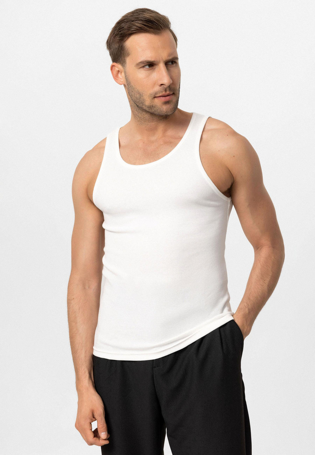 Men's Ecru Slim Fit Male Athlete - Wessi